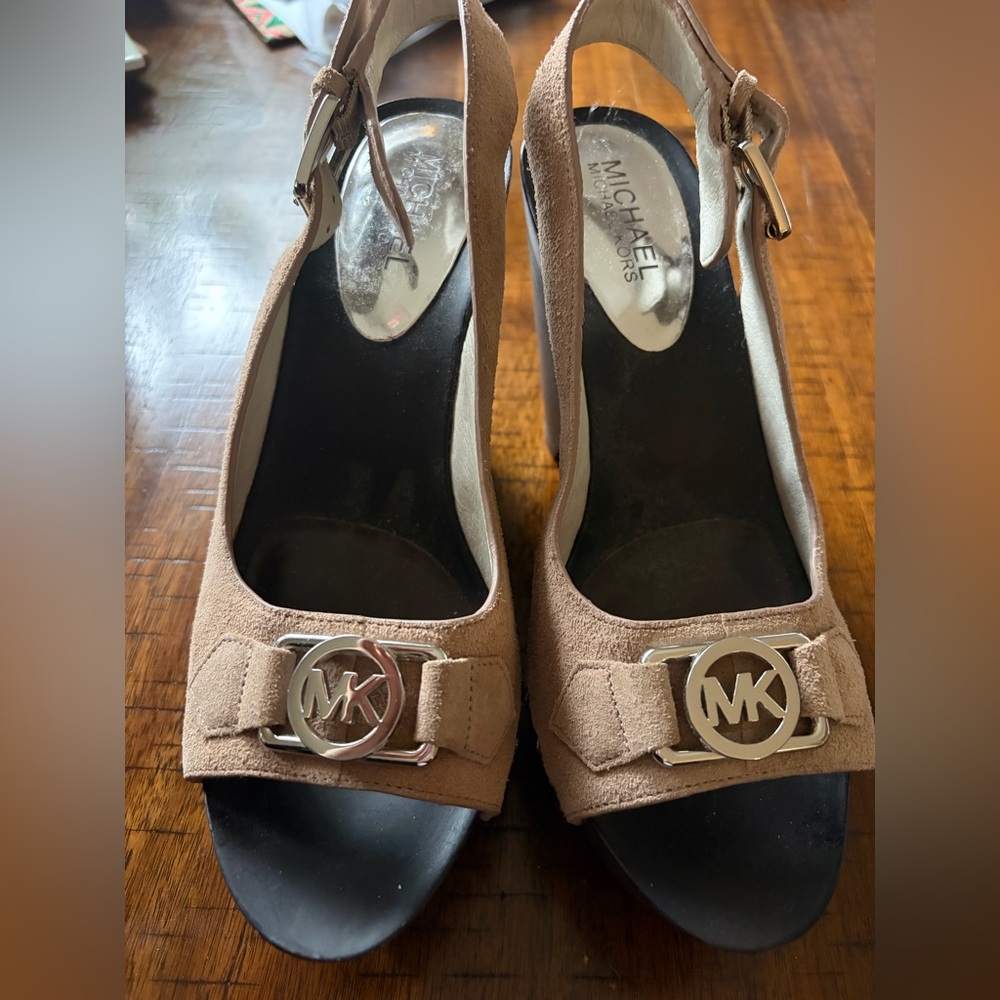 Michael Kors Tan Peep-Toe Heels